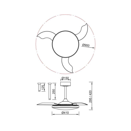 Люстра-вентилятор Mantra SLIM FAN mini 9056