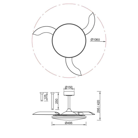 Люстра-вентилятор Mantra SLIM FAN 9007