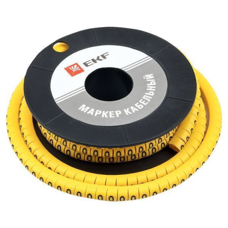 Маркер кабельный 4,0 мм2 "0" (500 шт.) (ЕС-2) EKF PROxima
